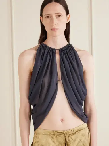 Aflalo Reysa Gathered Silk-crepe Top | Thumbnail 3 Aflalo Reysa Gathered Silk-crepe Top | Thumbnail 3