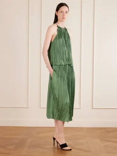 Aflalo Avelline Plissé-satin Midi Skirt | Thumbnail 2 Aflalo Avelline Plissé-satin Midi Skirt | Thumbnail 2