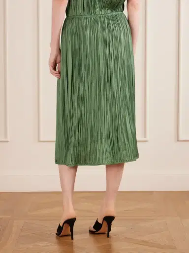 Aflalo Avelline Plissé-satin Midi Skirt | Thumbnail 4 Aflalo Avelline Plissé-satin Midi Skirt | Thumbnail 4