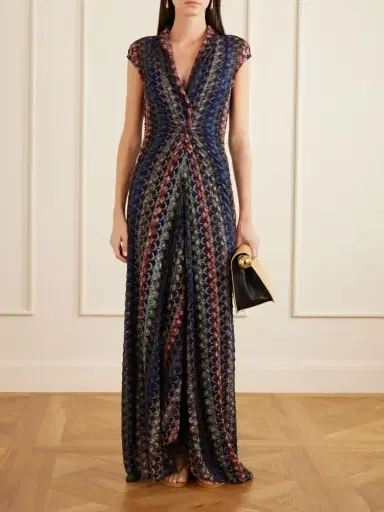 Missoni Gathered Striped Metallic Crochet-knit Maxi Dress | Thumbnail 2 Missoni Gathered Striped Metallic Crochet-knit Maxi Dress | Thumbnail 2
