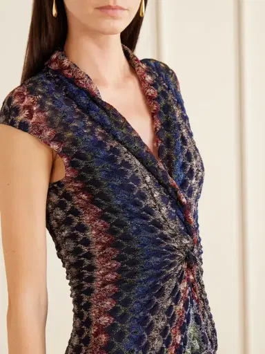 Missoni Gathered Striped Metallic Crochet-knit Maxi Dress | Thumbnail 4 Missoni Gathered Striped Metallic Crochet-knit Maxi Dress | Thumbnail 4