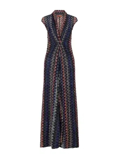 Missoni Gathered Striped Metallic Crochet-knit Maxi Dress | Thumbnail 1 Missoni Gathered Striped Metallic Crochet-knit Maxi Dress | Thumbnail 1