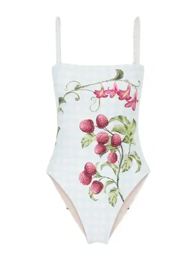 Agua by Agua Bendita Durazno Embellished Printed Recycled Swimsuit | Thumbnail 1 Agua by Agua Bendita Durazno Embellished Printed Recycled Swimsuit | Thumbnail 1