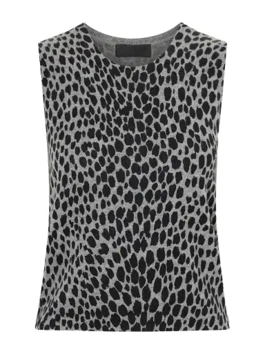 Nili Lotan Nessa Leopard-jacquard Cashmere Tank | Thumbnail 1 Nili Lotan Nessa Leopard-jacquard Cashmere Tank | Thumbnail 1