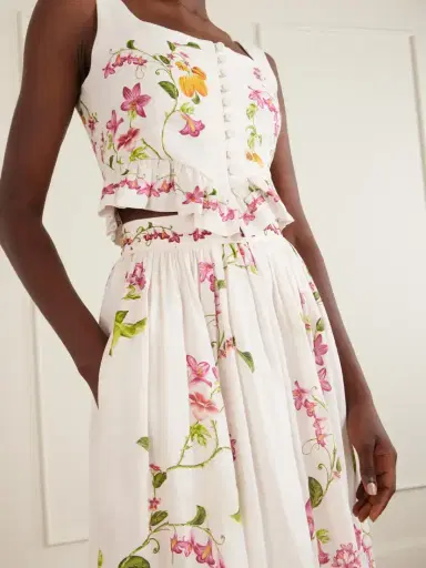 Agua by Agua Bendita Tangelo Floral-print Linen Maxi Skirt | Thumbnail 4 Agua by Agua Bendita Tangelo Floral-print Linen Maxi Skirt | Thumbnail 4