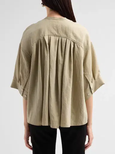 Vince Women's Gathered A-Line Shirt | Thumbnail 3 Vince Women's Gathered A-Line Shirt | Thumbnail 3