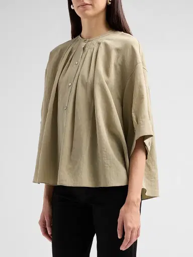 Vince Women's Gathered A-Line Shirt | Thumbnail 4 Vince Women's Gathered A-Line Shirt | Thumbnail 4