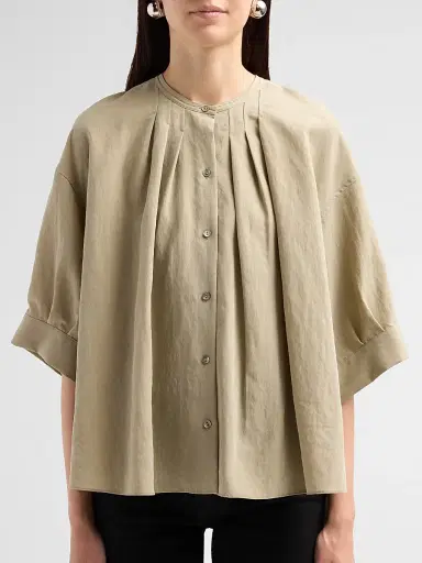Vince Women's Gathered A-Line Shirt | Thumbnail 5 Vince Women's Gathered A-Line Shirt | Thumbnail 5
