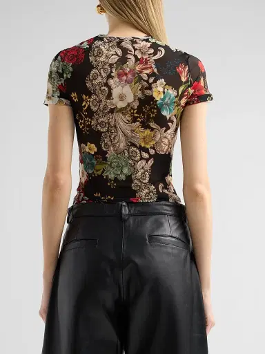 ALICE + OLIVIA Women's Tess Floral Crewneck T-Shirt - Free Spirit | Thumbnail 3 ALICE + OLIVIA Women's Tess Floral Crewneck T-Shirt - Free Spirit | Thumbnail 3