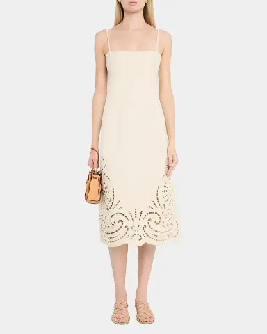 Ulla Johnson Women's The Jane Eyelet Denim Dress - Cowrie - Size 12 | Thumbnail 2 Ulla Johnson Women's The Jane Eyelet Denim Dress - Cowrie - Size 12 | Thumbnail 2