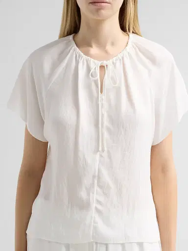 Theory Women's Draped Front-Tie Blouse - | Thumbnail 5 Theory Women's Draped Front-Tie Blouse - | Thumbnail 5