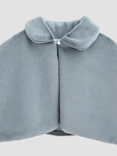 Tulleen Little Girl's & Girl's Faux Fur Cape - Blue | Thumbnail 3 Tulleen Little Girl's & Girl's Faux Fur Cape - Blue | Thumbnail 3
