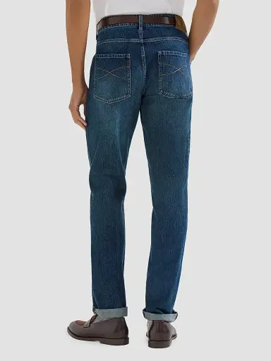 Brunello Cucinelli Men's Comfort Denim Five-Pocket Jeans | Thumbnail 4 Brunello Cucinelli Men's Comfort Denim Five-Pocket Jeans | Thumbnail 4