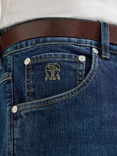 Brunello Cucinelli Men's Comfort Denim Five-Pocket Jeans | Thumbnail 5 Brunello Cucinelli Men's Comfort Denim Five-Pocket Jeans | Thumbnail 5
