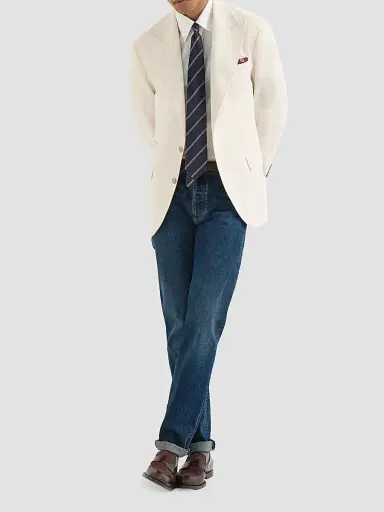 Brunello Cucinelli Men's Comfort Denim Five-Pocket Jeans | Thumbnail 6 Brunello Cucinelli Men's Comfort Denim Five-Pocket Jeans | Thumbnail 6