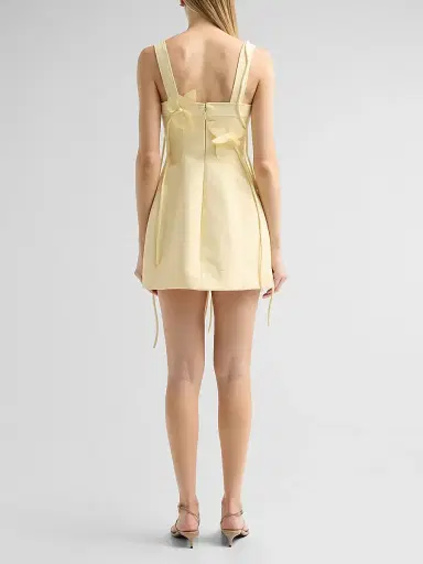 Acler Women's Forever Young Reeve Mini Dress - Lemon Zest | Thumbnail 3 Acler Women's Forever Young Reeve Mini Dress - Lemon Zest | Thumbnail 3