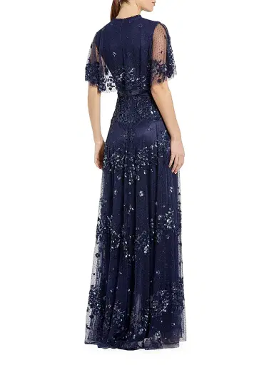 Mac Duggal Women's Sequin-Embellished A-Line Tulle Gown | Thumbnail 2 Mac Duggal Women's Sequin-Embellished A-Line Tulle Gown | Thumbnail 2