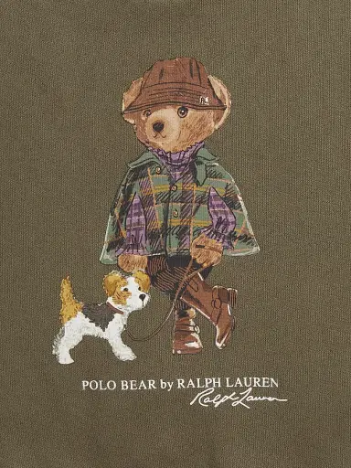 Polo Ralph Lauren Little Girl's & Girl's Polo Bear Crewneck Sweatshirt - Cruise Olive - Size 16 | Thumbnail 3 Polo Ralph Lauren Little Girl's & Girl's Polo Bear Crewneck Sweatshirt - Cruise Olive - Size 16 | Thumbnail 3