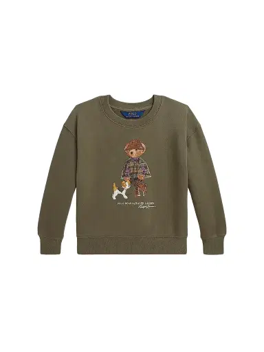 Polo Ralph Lauren Little Girl's & Girl's Polo Bear Crewneck Sweatshirt - Cruise Olive - Size 16 | Thumbnail 1 Polo Ralph Lauren Little Girl's & Girl's Polo Bear Crewneck Sweatshirt - Cruise Olive - Size 16 | Thumbnail 1