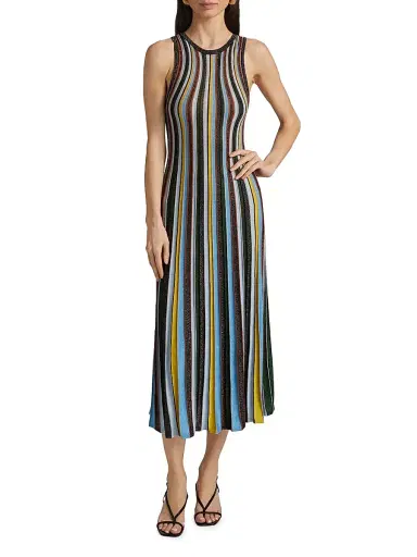Milly Women's Striped Tank Midi-Dress | Thumbnail 3 Milly Women's Striped Tank Midi-Dress | Thumbnail 3