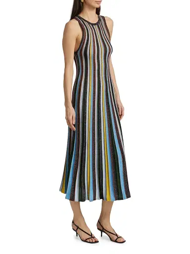 Milly Women's Striped Tank Midi-Dress | Thumbnail 4 Milly Women's Striped Tank Midi-Dress | Thumbnail 4
