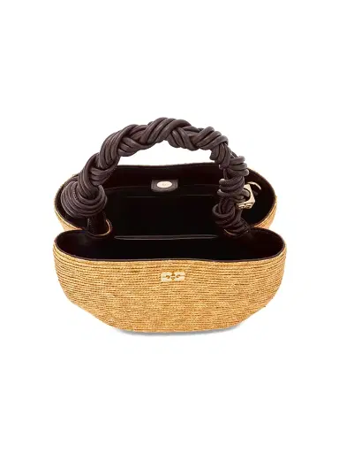 Ganni Women's Bou Mini Straw Top Handle Bag | Thumbnail 2 Ganni Women's Bou Mini Straw Top Handle Bag | Thumbnail 2
