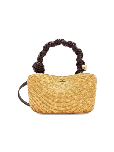 Ganni Women's Bou Mini Straw Top Handle Bag | Thumbnail 1 Ganni Women's Bou Mini Straw Top Handle Bag | Thumbnail 1