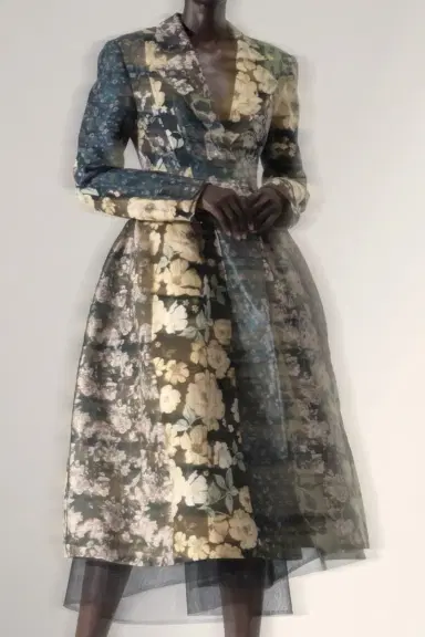 Jason Wu Collection MIXED FLORAL JACQUARD PANELED COAT | Thumbnail 1 Jason Wu Collection MIXED FLORAL JACQUARD PANELED COAT | Thumbnail 1