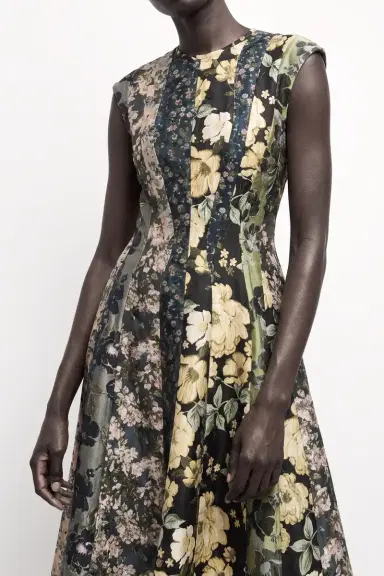 Jason Wu Collection MIXED FLORAL JACQUARD PANELED MIDI DRESS | Thumbnail 2 Jason Wu Collection MIXED FLORAL JACQUARD PANELED MIDI DRESS | Thumbnail 2
