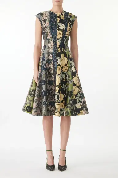 Jason Wu Collection MIXED FLORAL JACQUARD PANELED MIDI DRESS | Thumbnail 3 Jason Wu Collection MIXED FLORAL JACQUARD PANELED MIDI DRESS | Thumbnail 3