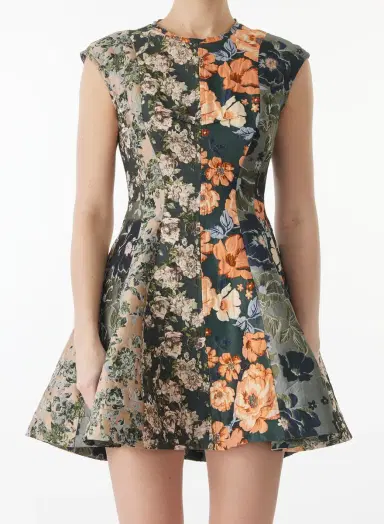 Jason Wu Collection MIXED FLORAL JACQUARD PANELED MINI DRESS | Thumbnail 3 Jason Wu Collection MIXED FLORAL JACQUARD PANELED MINI DRESS | Thumbnail 3