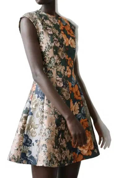 Jason Wu Collection MIXED FLORAL JACQUARD PANELED MINI DRESS | Thumbnail 1 Jason Wu Collection MIXED FLORAL JACQUARD PANELED MINI DRESS | Thumbnail 1