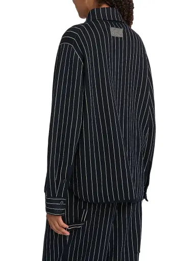 Guest In Residence Women's Pinstriped Cotton-Silk Work Shirt | Thumbnail 5 Guest In Residence Women's Pinstriped Cotton-Silk Work Shirt | Thumbnail 5