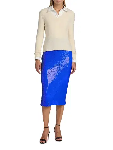 Sergio Hudson Women's Sequined Pencil Skirt - Blank | Thumbnail 2 Sergio Hudson Women's Sequined Pencil Skirt - Blank | Thumbnail 2