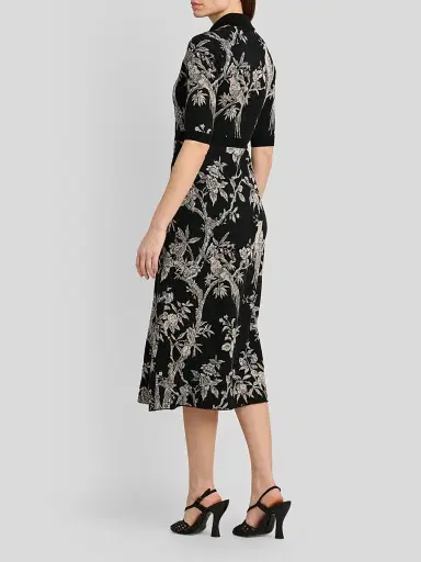 Etro Women's Wool-Blend Knit Midi Shirtdress - Black | Thumbnail 4 Etro Women's Wool-Blend Knit Midi Shirtdress - Black | Thumbnail 4