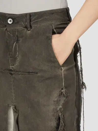Rick Owens Women's Distressed Demin Maxi Skirt - Dust Combo | Thumbnail 6 Rick Owens Women's Distressed Demin Maxi Skirt - Dust Combo | Thumbnail 6