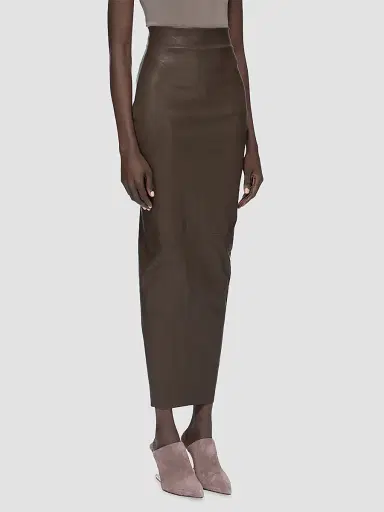 Rick Owens Women's Dirt Pillar Stretch Leather-Blend Pencil Maxi Skirt - Grease | Thumbnail 3 Rick Owens Women's Dirt Pillar Stretch Leather-Blend Pencil Maxi Skirt - Grease | Thumbnail 3