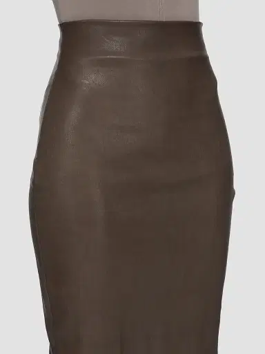 Rick Owens Women's Dirt Pillar Stretch Leather-Blend Pencil Maxi Skirt - Grease | Thumbnail 4 Rick Owens Women's Dirt Pillar Stretch Leather-Blend Pencil Maxi Skirt - Grease | Thumbnail 4
