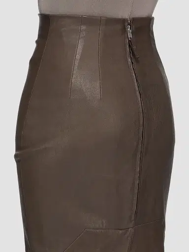 Rick Owens Women's Dirt Pillar Stretch Leather-Blend Pencil Maxi Skirt - Grease | Thumbnail 5 Rick Owens Women's Dirt Pillar Stretch Leather-Blend Pencil Maxi Skirt - Grease | Thumbnail 5