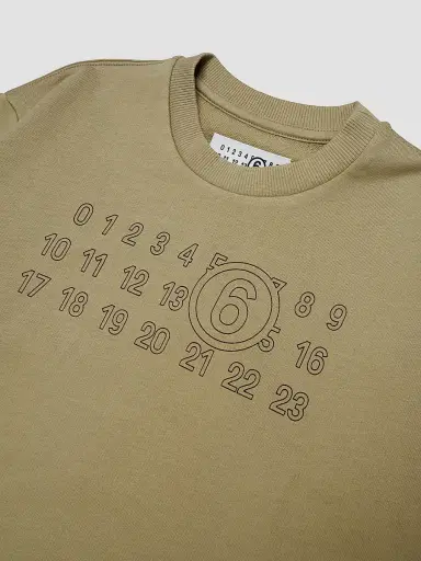 MM6 MAISON MARGIELA Little Kid's & Kid's Number Crewneck Sweatshirt - Olive Grey - Size 8 | Thumbnail 3 MM6 MAISON MARGIELA Little Kid's & Kid's Number Crewneck Sweatshirt - Olive Grey - Size 8 | Thumbnail 3