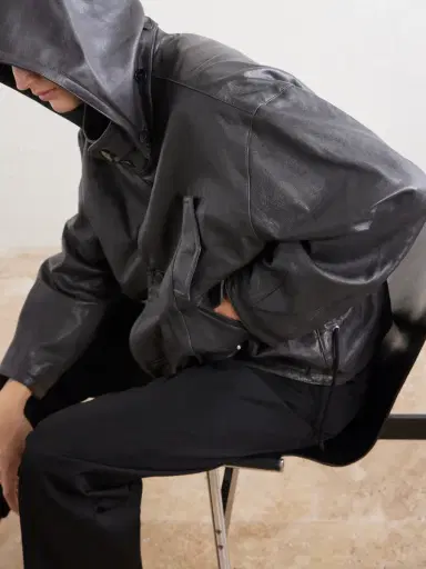 Enfants Riches Déprimés Malcom Leather Hooded Jacket - Men | Thumbnail 5 Enfants Riches Déprimés Malcom Leather Hooded Jacket - Men | Thumbnail 5