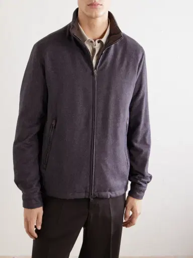 HERNO Silk and Cashmere-Blend Twill Bomber Jacket - Men | Thumbnail 3 HERNO Silk and Cashmere-Blend Twill Bomber Jacket - Men | Thumbnail 3