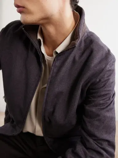 HERNO Silk and Cashmere-Blend Twill Bomber Jacket - Men | Thumbnail 5 HERNO Silk and Cashmere-Blend Twill Bomber Jacket - Men | Thumbnail 5