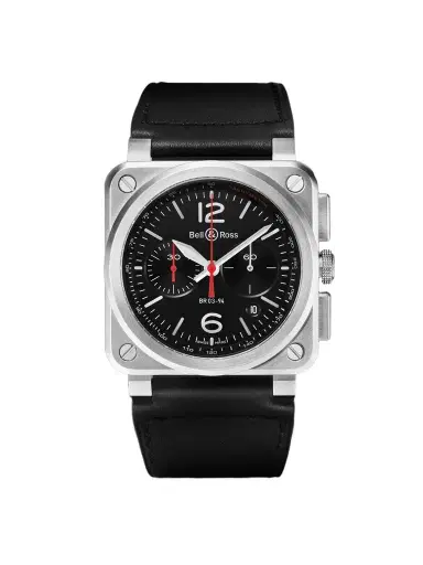 Bell & Ross BR 03 Automatic Chronograph Stainless Steel Watch, Ref. BR0394-BLC-ST/SCA - Men | Thumbnail 1 Bell & Ross BR 03 Automatic Chronograph Stainless Steel Watch, Ref. BR0394-BLC-ST/SCA - Men | Thumbnail 1