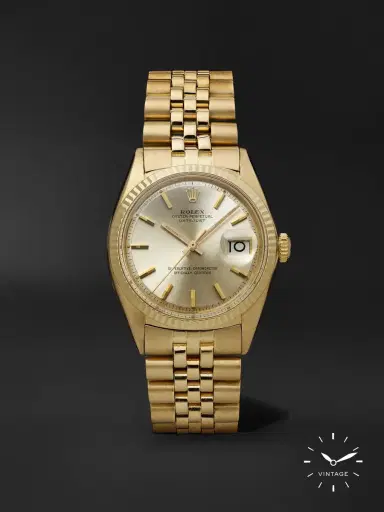 Keeper Vintage Pre-Owned 1960s Rolex Oyster Perpetual Datejust Automatic 36mm 18-Karat Gold Watch, Ref. No. 1601 - Men | Thumbnail 1 Keeper Vintage Pre-Owned 1960s Rolex Oyster Perpetual Datejust Automatic 36mm 18-Karat Gold Watch, Ref. No. 1601 - Men | Thumbnail 1