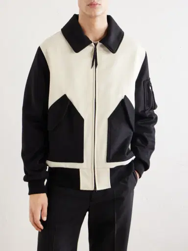 Golden Bear Two-Tone Leather-Trimmed Wool-Felt Bomber Jacket - Men | Thumbnail 3 Golden Bear Two-Tone Leather-Trimmed Wool-Felt Bomber Jacket - Men | Thumbnail 3