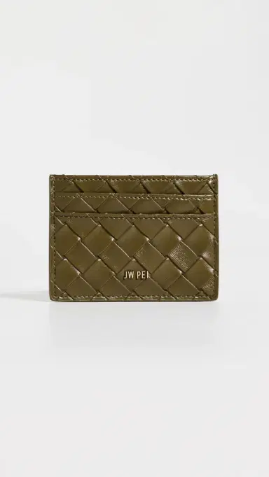 JW PEI Woven Texture Card Holder Olive Green One Size | Thumbnail 2 JW PEI Woven Texture Card Holder Olive Green One Size | Thumbnail 2