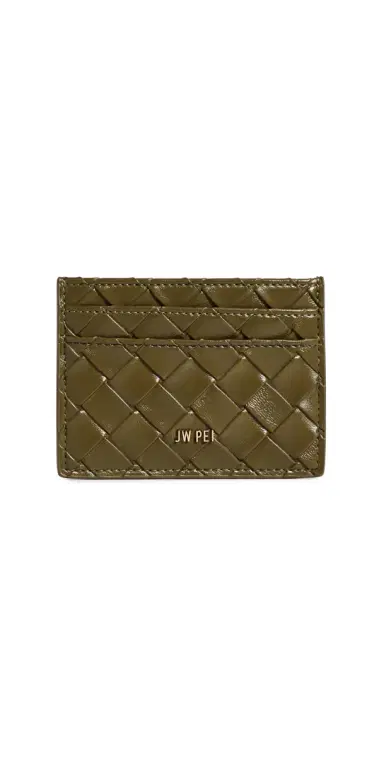 JW PEI Woven Texture Card Holder Olive Green One Size | Thumbnail 1 JW PEI Woven Texture Card Holder Olive Green One Size | Thumbnail 1