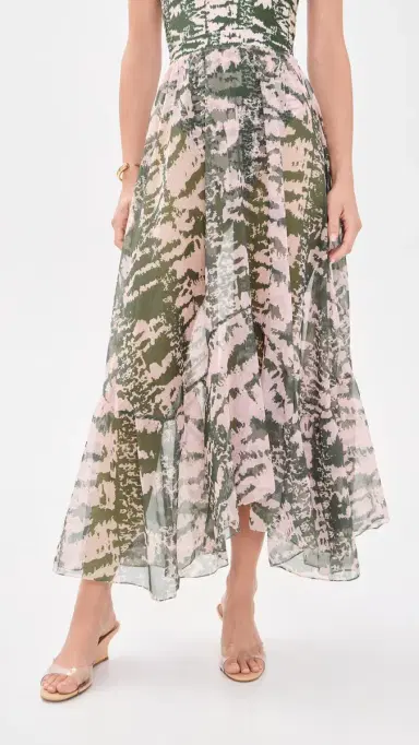 PatBo Botanic tripe Long Coverup Skirt Green | Thumbnail 2 PatBo Botanic tripe Long Coverup Skirt Green | Thumbnail 2