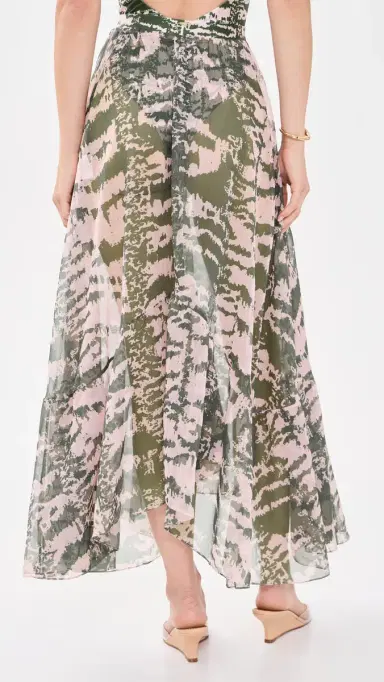 PatBo Botanic tripe Long Coverup Skirt Green | Thumbnail 3 PatBo Botanic tripe Long Coverup Skirt Green | Thumbnail 3